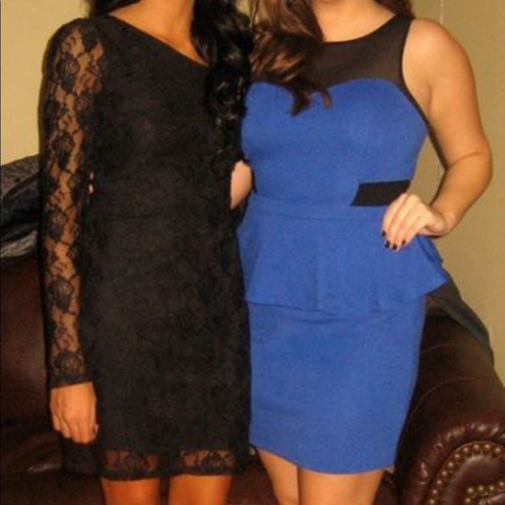 Love Fire Black Lace one shoulder dress size small
